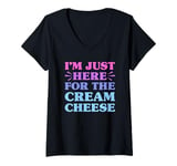 Womens Cream Cheese I Love Cream Cheese Funny Food Lover V-Neck T-Shirt