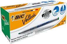 BIC Velleda 1721 - Feutres pour Tableau Blanc Effaçables à Sec Pointe Conique Fine - Marqueurs Parfaits pour l'Ecole et au Bureau - Vert, Boîte de 24