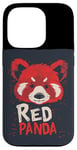 Coque pour iPhone 14 Pro Red Panda Explorer pour une tenue d'aventure amusante