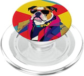 Chien bouledogue américain tendance mignon coloré pop art PopSockets PopGrip pour MagSafe