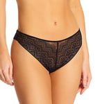 DKNY Women's Pure Lace Thong Panty, Black, Large