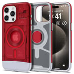 Spigen Classic C1 MagFit Case for iPhone 15 Pro Max, Compatible with MagSafe Accessories - Ruby