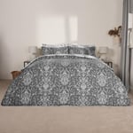 OHS King Duvet Set Paisley Pattern, Bedding Quilt Cover Bed Duvet Covers Sets King Size Ultra Soft Luxury King Size Easy Care Grey Bedding Set with Pillowcases