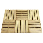 vidaXL Dalles de terrasse 6 pcs 50x50 cm Bois Vert 44946