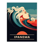 The Seaside Calls Ipanema Beach Brazil Sunset Woman of the Waves Sea Siren Ocean Unframed Wall Art Print Poster Home Decor Premium