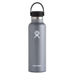 HYDRO FLASK - Water Bottle 621 ml (21 oz) - Vacuum Insulated Stainless Steel Water Bottle with Leak Proof Flex Cap and Powder Coat - BPA-Free - Standard Mouth - Stone