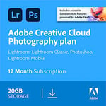 Adobe Creative Cloud 20GB:Photoshop&Lightroom|1 Year|PC/Mac|Digital Download