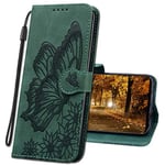 MRSTER Coque pour Huawei Y5 2019 Rabat Étui, Huawei Y5 2019 Protection Housse en Cuir PU, Coques Portefeuille pour Huawei Y5 2019. CY2 Butterfly Green