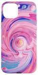 iPhone 15 Plus Swirl Pink Color Illustration Pattern Abstract Art Case