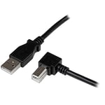 StarTech.com USBAB1MR 1 m USB 2.0 A to Right Angle B Cable Cord, 1 m USB Printer Cable, Right Angle USB B Cable, 1x USB A (M), 1x USB B (M), Black