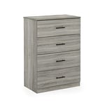 Furinno Tidur Conception Simple Commode à 4 Tiroirs au, Engineered Wood, Chêne Français Gris, 4-Drawer