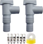 Vanne d'entretien/d'arr¿¿t pour Piscine, Adaptateur De Tuyau De Piscine 32mm, Robinet D'arr¿¿t avec 2 Colliers De Serrage, Double Split Tuyau Valve Plunger Pi¿¿ce De Piscine pour Intex Bestway