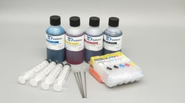 Edible Ink kit Refillable Cartridge Set-Canon MG5450 - MG5550 -MG5650  400ml