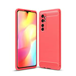 Xiaomi Mi Note 10 Lite - Gummi cover i Børstet Design - Rød