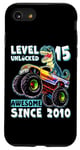 iPhone SE (2020) / 7 / 8 Level 15 Unlocked T Rex Monster Truck Dinosaur 15th Birthday Case