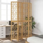 Room Divider 4 Panels Brown Solid Wood Paulownia vidaXL