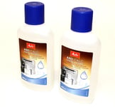 2 X MELITTA ANTI CALC LIQUID DESCALER COFFEE MACHINE 250ML BOTTLES  MEL6638320X2