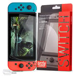 Protection écran pour Nintendo Switch en Verre Trempé par Orzly - PACK DE 2 FILMS - Premium Ultra Résistant en Verre Trempé - Oléophobe 100% Transparent