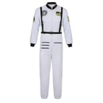 Astronaut Costume Space Suit For Adult Cosplay Costumes Zipper Halloween Costume Couple Flight Jumpsuit Plus Size Uniform -a White for Men White for Men L