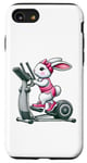 Coque pour iPhone SE (2020) / 7 / 8 Lapin de Pâques sur vélo elliptique Gym Fitness Workout