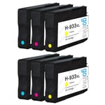 6 C/M/Y Ink Cartridges for HP Officejet 6100 6600 6700 7110 7510 7610 7612