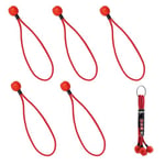 Polaire – Lot de 5 Sandows Boule 20cm x Ø 4mm – Tendeurs Elastiques avec Boule de Blocage – Idéal pour Voiture, Moto, Bagages, Vélo, Camping – Rouge