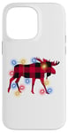 Coque pour iPhone 14 Pro Max Christmas Lights Moose