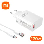 Xiaomi 120W Usb Snabb Laddare Mobiltelefon Adapter Qc 3.0 Snabbladdning 6A Usb Typ C-Kabel För Samsung Xiaomi Huawei 120W Charger6A Cable