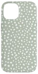 iPhone 14 Minimalist Vintage Mint Green Polka Dot Design Case