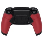 eXtremeRate Red Rubberized Grip Programable RISE4 Remap Kit for ps5 Controller BDM-030 040 050, Upgrade Board & Redesigned Black Back Shell & 4 Back Buttons - Controller NOT Included