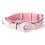 Airtag halsband för katt & hund PU-Läder - Rosa