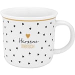 GRUSS & CO 48935 Tasse avec motif Herzensmensch - Tasse préférée dans une boîte cadeau - Porcelaine - 38 cl - Avec inscription en allemand - Cadeau d'anniversaire - Cadeau amusant