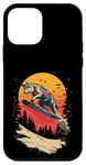 Coque pour iPhone 12 mini Animaux en snowboard- Le loup sur un snowboard