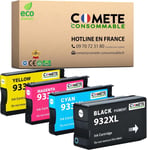 932XL 933XL 4 Cartouches d'encre Compatibles pour HP 932 933 XL pour Cartouche HP 932 933 ou Cartouche HP 6600 officejet 6700