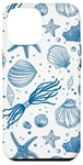 iPhone 12 Pro Max Blue Seashell Coastal Summer, Starfish, Women Case