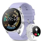 Colesma Montre Connectée Femme avec Appel Bluetooth Assistant Vocal,1.32" Ronde HD Montre Connecté avec SpO2/Sommeil, Smart Watch pour iOS Android