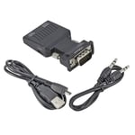 adaptateur de convertisseur 1080P VGA vers HDMI,avec câble d'alimentation Audio de 3.5Mm,pour moniteur HDTV,projecteur,PC portable,TVBox - Type Black