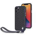 Moshi Altra Wrist Strap Case Compatible with iPhone 12 Pro Max Case, Detachable Quick-release Wrist Strap, Non-slip Frame, Responsive Metal Button Compatible with 6.7" iPhone 12 Pro Max, Midnight Blue