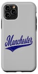 Coque pour iPhone 11 Pro Manchester City England Varsity SCRIPT Maillot de sport classique