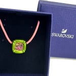 Swarovski Choker Cord Necklace Pink Crystal Green Dulcis Adjustable RRP £95