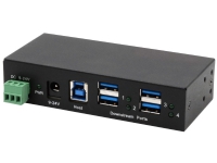 USB 3.2 HUB 4-porter Gen1 inkl. USB-kabel inkl. USB-kabel, DIN-skinne veggmontering