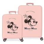 Disney Minnie You are Magic Nude Set Valise 55/70 cm ABS Rigide Fermeture TSA Intégrée 88L 6.8 kg 4 Double Roues Bagage Main