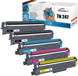 Tn247 Cmyk Cartouche De Toner Compatible Pour Brother Tn-247 Tn243 Tn-243Cmyk Pour Mfc-L3750Cdw Mfc-L3770Cdw Mfc-L3710Cw Dcp-L3550Cdw Dcp-L3510Cdw Hl-L3230Cdw Mfc-L3730Cdn (5 Pack)[DYJ074775]