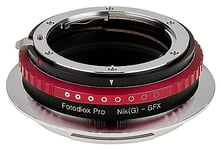 Fotodiox NikG-GFX-Pro Pro Lens Mount Adapter, Nikon Nikkor F Mount G-Type D/SLR Lens to Fujifilm G-Mount GFX Mirrorless Digital Camera Systems (such as GFX 50S and more), Black, 8.0 cm*5.0 cm*8.0 cm