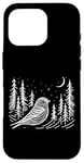 Coque pour iPhone 16 Pro Line Art Oiseau et Ornithologue Pin Siskin