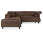 Intensedeco - Canapé d'angle gauche Empire Vintage style Chesterfield