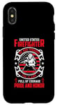 Coque pour iPhone X/XS US Firefighter Pride And Honor American Flag Fireman