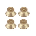 Musiclily 4Pcs Gold Metric 6mm Top Hat Bell Control Knobs For Les Paul LP Guitar