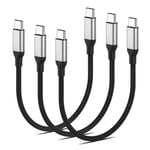 Short USB C to USB C Cable 20cm, 3 Pack PD 60W USB Type C Charger Cable Fast Charge, Phone Charger USB C Charging Lead with Data Transfer For iPhone 15 Pro Max iPad Pro Samsung Galaxy Huawei