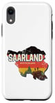 Coque pour iPhone XR Saarland Allemagne Rétro Carte de l'État fédéral vintage